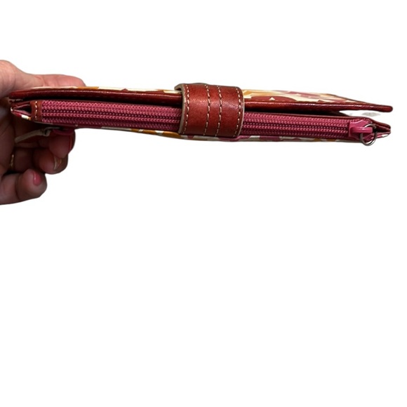 Fossil Red Wallet. Pink & Orange Hearts. Lining Pink Polka Dot. Leather. Rare - Picture 3 of 14